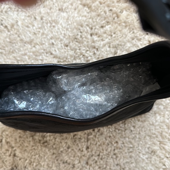 GUCCI 🖤 Black GG monogram Leather/Canvas Guccisima Authentic Vintage 12x11 inch - Picture 7 of 12